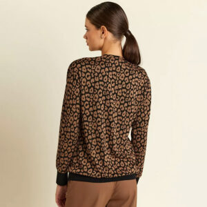 077.10.01.082_BRW-mdl3 Καφέ Μπλούζα Με Animal Print forel