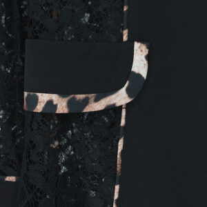 077.30.01.041_BLK-02 Μαύρο Σακάκι Με Δαντέλα Και Animal Print forel