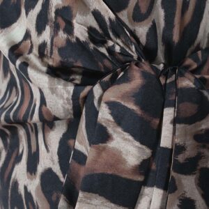 077.50.01.085_BRW-02 Σατέν Κρουαζέ Φόρεμα Με Animal Print forel