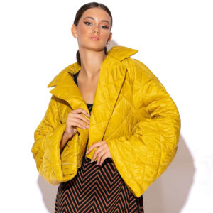 2315008_YLW-mdl1 Diana Κίτρινο Μπουφάν Κροπ GOLD GLOW
