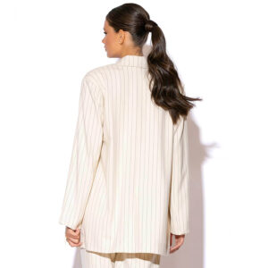 2317004_BEJ-mdl3 Lucia Μπεζ Ριγέ Σακάκι Oversize GOLD GLOW