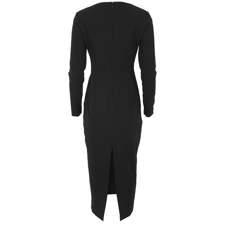 75HAO916-N0217_899-01 Μαύρο Στενό Φόρεμα Με Ανοίγματα VERSACE JEANS COUTURE