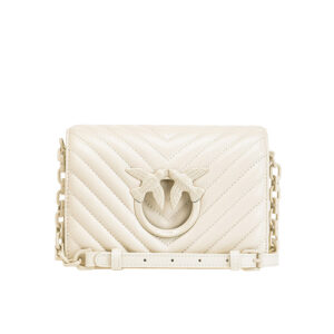 100063A0VM_Z14B-00 Love Click Classic Block Colour Άσπρη Τσάντα pinko