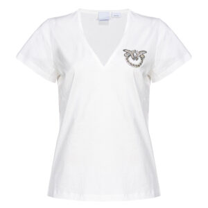 100372A1R7_Z15-00 Turbato Άσπρο T-Shirt Με V pinko
