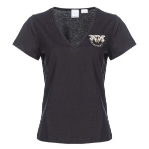 100372A1R7_Z99-00 Turbato Μαύρο T-Shirt Με V pinko