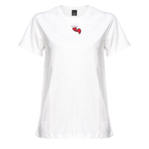 100789A1P8_Z07-00 Trapani Άσπρο T-Shirt Με Καρδούλες pinko
