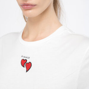 100789A1P8_Z07-mdl2 Trapani Άσπρο T-Shirt Με Καρδούλες pinko