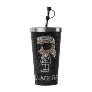 236W3906_972-00 K/Ikonik 2.0 Rhinestone Μαύρο Παγούρι KARL LAGERFELD
