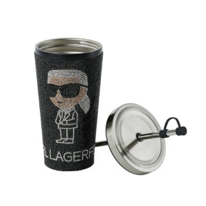 236W3906_972-02 K/Ikonik 2.0 Rhinestone Μαύρο Παγούρι KARL LAGERFELD