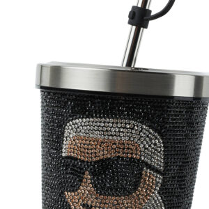 236W3906_972-03 K/Ikonik 2.0 Rhinestone Μαύρο Παγούρι KARL LAGERFELD