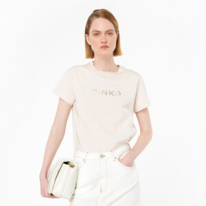 101752A1NW_C32-mdl1 Start Μπεζ T-Shirt Με Logo pinko