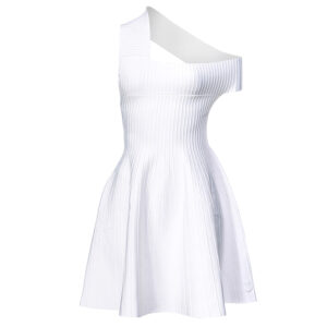 102807A1KY_Z04-00 Bletilla Κοντό Άσπρο Ριγωτό Φόρεμα pinko