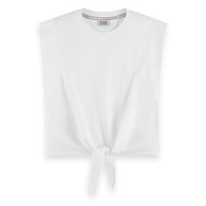 176277_0006-00 Άσπρο Μπλουζάκι Με Κόμπο maison scotch and soda