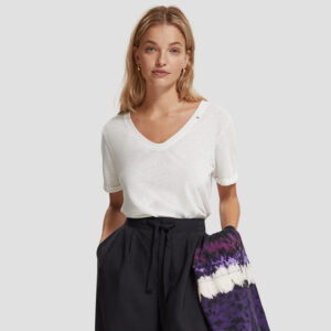 176278_0006-mdl1 Άσπρο T-Shirt Με V maison scotch and soda