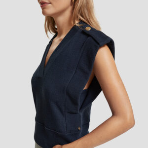 176280_0002-mdl2 Μπλε Τοπ Με V Και Κουμπιά maison scotch and soda