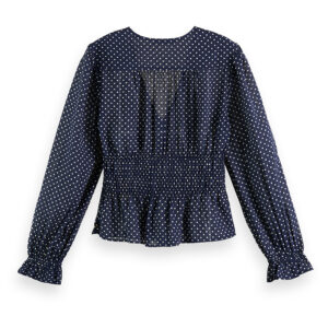 176335_6989-01 Μπλε Πουά Μεσάτη Μπλούζα maison scotch and soda