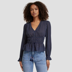 176335_6989-mdl1 Μπλε Πουά Μεσάτη Μπλούζα maison scotch and soda
