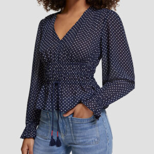 176335_6989-mdl2 Μπλε Πουά Μεσάτη Μπλούζα maison scotch and soda