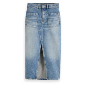 176370_1848-00 maison scotch and soda Midi Τζιν Φούστα Με Σκίσιμο