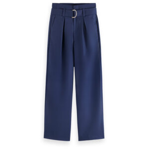 176391_7007-00 Μπλε Φαρδύ Παντελόνι Με Ζώνη maison scotch and soda