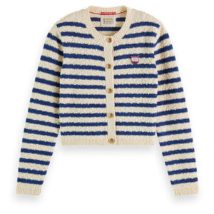 176629_6002-00 Μπλε Ριγέ Πλεκτή Ζακέτα maison scotch and soda