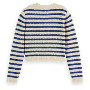 176629_6002-01 Μπλε Ριγέ Πλεκτή Ζακέτα maison scotch and soda