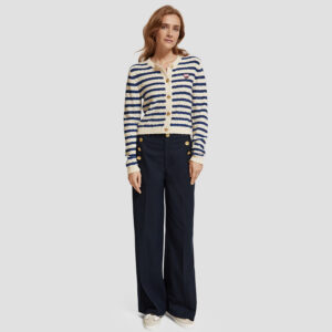 176629_6002-mdl1 Μπλε Ριγέ Πλεκτή Ζακέτα maison scotch and soda