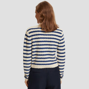 176629_6002-mdl3 Μπλε Ριγέ Πλεκτή Ζακέτα maison scotch and soda