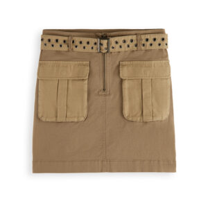 177307_6869-00 Κοντή Καφέ Φούστα Με Ζώνη maison scotch and soda