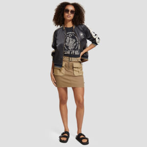 177307_6869-mdl1 Κοντή Καφέ Φούστα Με Ζώνη maison scotch and soda