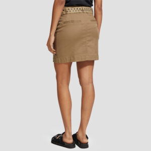 177307_6869-mdl3 Κοντή Καφέ Φούστα Με Ζώνη maison scotch and soda