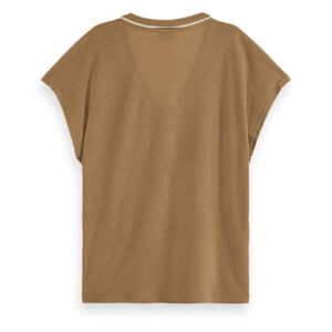 177324_6869-01 maison scotch and soda Χακί T-Shirt Με V