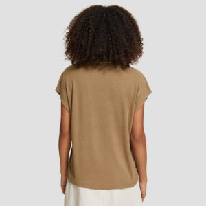 177324_6869-mdl3 maison scotch and soda Χακί T-Shirt Με V