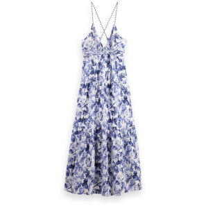 177366_7247-00 Midi Μπλε Εμπριμέ Φόρεμα maison scotch and soda