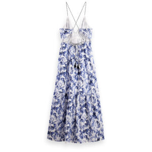 177366_7247-01 Midi Μπλε Εμπριμέ Φόρεμα maison scotch and soda