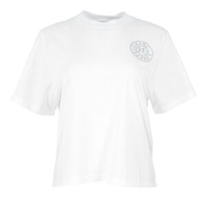 240W1701_100-00 Άσπρο T-Shirt Με Logo Στρας KARL LAGERFELD