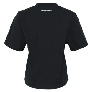 240W1701_999-01 Μαύρο T-Shirt Με Logo Στρας KARL LAGERFELD