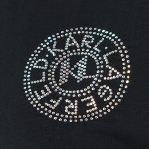 240W1701_999-02 Μαύρο T-Shirt Με Logo Στρας KARL LAGERFELD