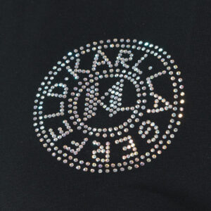 240W1701_999-02 Μαύρο T-Shirt Με Logo Στρας KARL LAGERFELD