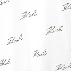 240W1704_100-02 Άσπρο T-Shirt Με Στρας KARL LAGERFELD