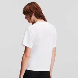 240W1704_100-mdl3 Άσπρο T-Shirt Με Στρας KARL LAGERFELD