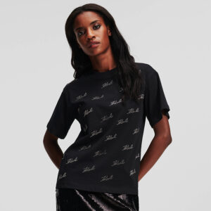 240W1704_999-mdl2 Μαύρο T-Shirt Με Στρας KARL LAGERFELD