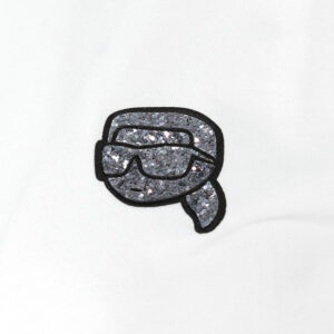240W1722_100-02 K/Ikonik 2.0 Glitter Άσπρο T-Shirt KARL LAGERFELD