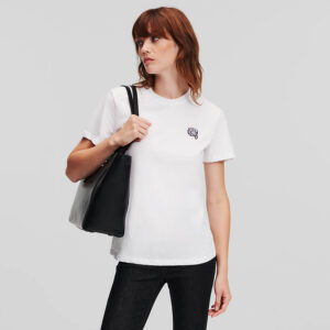 240W1722_100-mdl1 K/Ikonik 2.0 Glitter Άσπρο T-Shirt KARL LAGERFELD