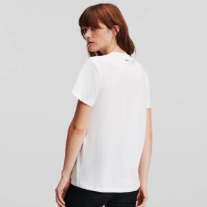 240W1722_100-mdl3 K/Ikonik 2.0 Glitter Άσπρο T-Shirt KARL LAGERFELD
