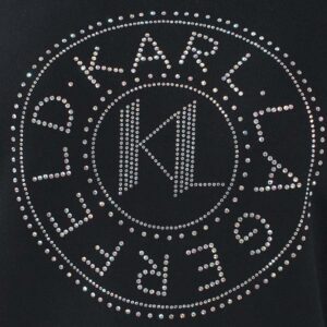 240W1827_999-02 Μαύρη Μπλούζα Φούτερ Με Logo Στρας KARL LAGERFELD