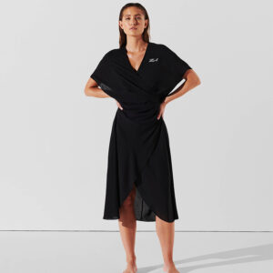 240W2268_999-mdl1 K/Beachwear Midi Μαύρο Κρουαζέ Φόρεμα KARL LAGERFELD