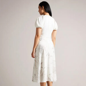 272694_WHT-mdl2 Magylee Άσπρο Midi Φλοράλ Φόρεμα TED BAKER
