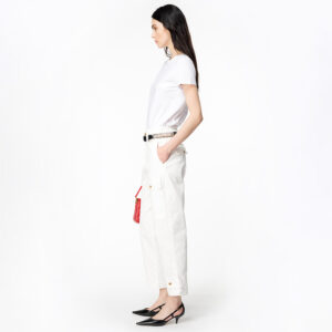 100355A1NW_Z04-mdl2 Globo Άσπρο Ίσιο Παντελόνι pinko Bussolotto Άσπρο T-Shirt pinko