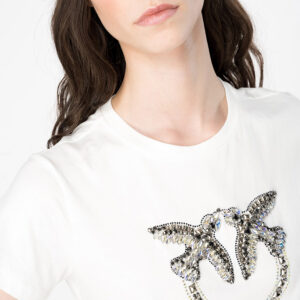 100535A1R7_Z14-mdl2 Quentin Άσπρο T-Shirt Με Love Birds pinko